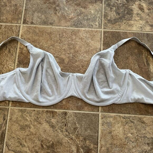 Skims Cotton Jersey Bra Light Heather Grey Size 44DD - Picture 8 of 9